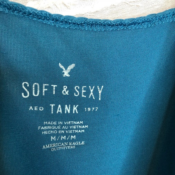 Blue American Eagle soft & sexy tank top - Picture 2 of 3
